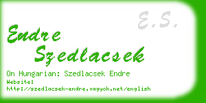 endre szedlacsek business card